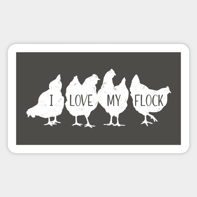 I Love My Flock, Hens for Chicken Mom Family Sticker by cottoncanvas